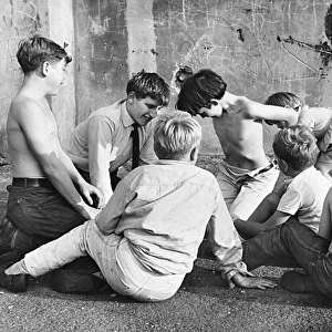Boys playing in street, Balham, SW London