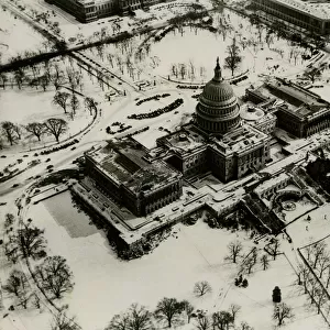 Capitol Building, Washington, USA, in the snow