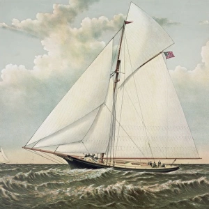 A Crack sloop in a race to windward: Yacht Gracie of New Yor