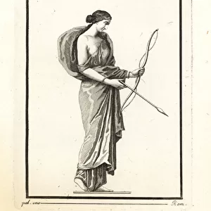 Diana the huntress with her bow and arrow