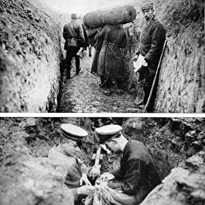A German communication trench, mending an underground cable