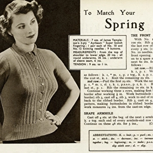 Knitting pattern 1949