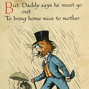 Louis Wain, Daddy Cat - in the rain