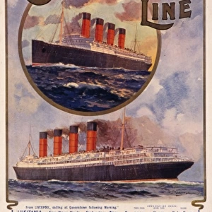 Poster advertising the Cunard Line