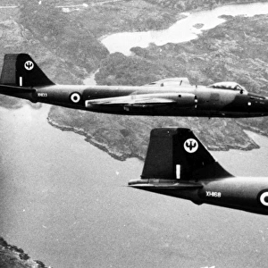 Two RAF English Electric Canberra PR9s over Malaya