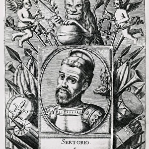SERTORIUS, Quintus (123-73 BC). Roman General. Engraving