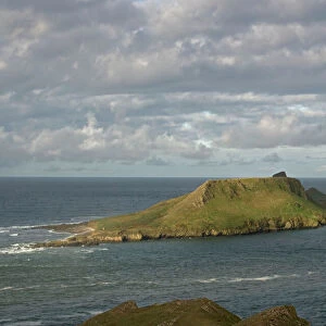 Worms Head, Rhossili, Gower Peninsula. Limestone island, linked to mainland by causeway at low tide