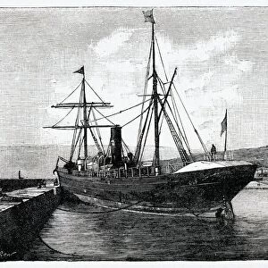 19th century oil tanker, artwork