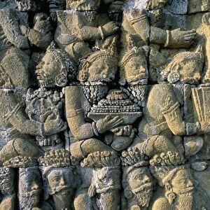 Detail of the carved friezes dating from the 8th century AD