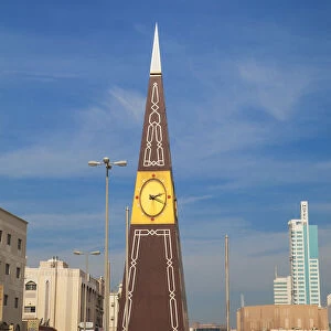 Bahrain, Manama, Clock tower on Exhibitions Road