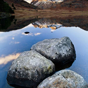 Langdale Pikes Reflecting in Blea Tarn, Lake District National Park, Cumbria, England