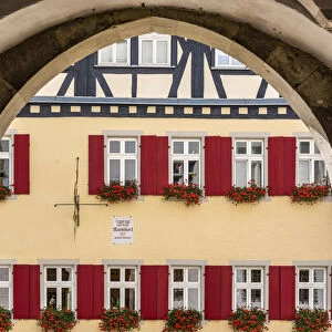 Picturesque corner of the old town, Rothenburg ob der Tauber, Bavaria, Germany