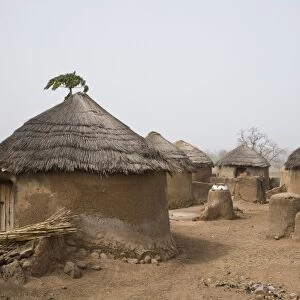 Africa, West Africa, Ghana, Yendi. Traditional mud thatched dwellings