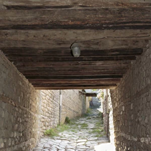 Azerbaijan, Lahic. A small tunnel through an alley in Lahic