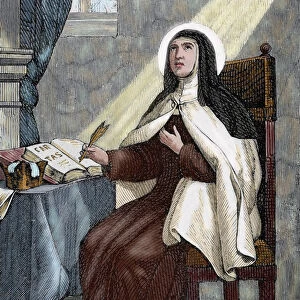Teresa of Avila (1515-1582). Religious reformer of the Carmelite Order. Engraving by Capuz
