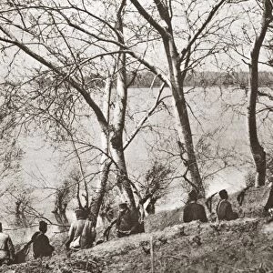 WORLD WAR I: SERBIA. Troops along the Danube River in Serbia during World War I