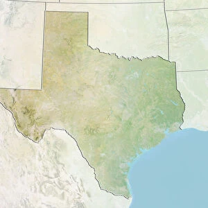 State of Texas, United States, Relief Map