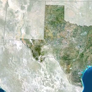 State of Texas, United States, True Colour Satellite Image