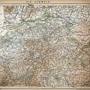 Antique Map of Switzerland
