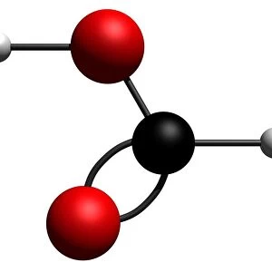 Molecular model of Formic Acid, digital illustration