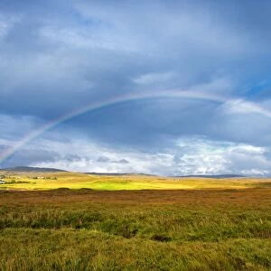 The rainbow over Isle of Skyes field