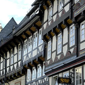 UNESCCO World Heritage Site picturesque old town framework at Markt Goslar Lower Saxony Germany