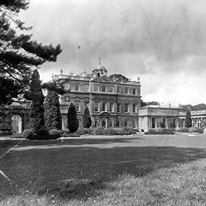 Badminton House, the seat of his Grace the Duke of Beaufort with the Royal Flag flying