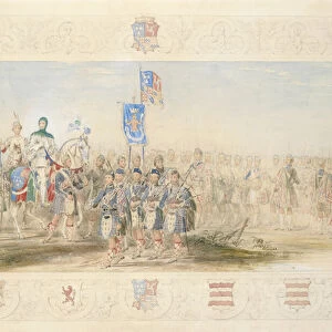 Baron Glenlyon, Knight of the Gael, 1839 (pencil, w / c, gouache & gold paint on paper)