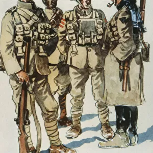 British Army Field Uniforms, 1914-18 (colour litho)