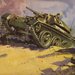 British Crusader Mark VI tank, World War II (colour litho)
