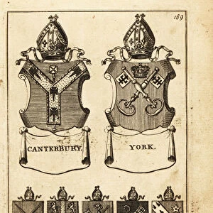 Coat of arms of the Bishops of Canterbury, York, London, Durham, Winchester, St