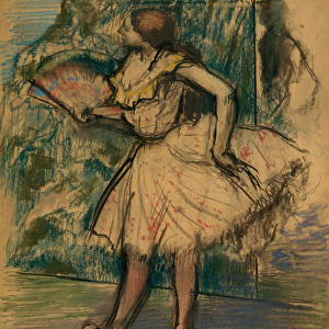Dancer with a Fan, c. 1890-95 (pastel and charcoal on buff-colored wove tracing paper)