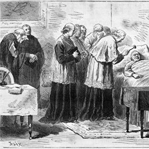 Deces of Pope Pius IX (Pio) (1792-1878): ritual of the recognition of the death of