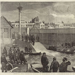 Departure, from Portsmouth Dockyard, of Rear-Admiral Dundas, Commander-in-Chief of the Baltic Fleet (engraving)
