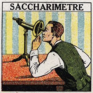 Double refraction: saccharimeter. Anonymous illustration of 1925. Private collection