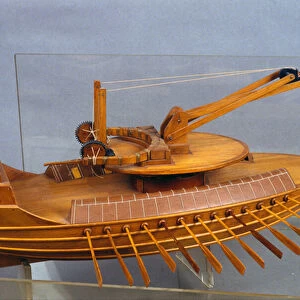 Escorpio, boat with the eperon. Model from the drawing of Leonardo da Vinci