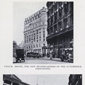 Fanum House, the new Headquarters of the Automobile Association; Coventry Street, looking east, from Piccadilly Circus (b / w photo)