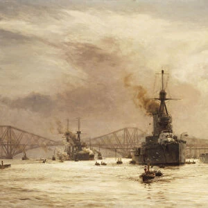The First Battle Squadron leaving the Forth for the Battle of Jutland