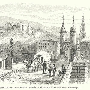Heidelberg, from the Bridge (engraving)