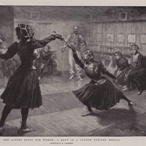 The Latest Sport for Women, a Bout in a London Fencing School (litho)