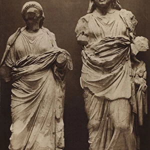 Mausolos and Artemisia (b / w photo)