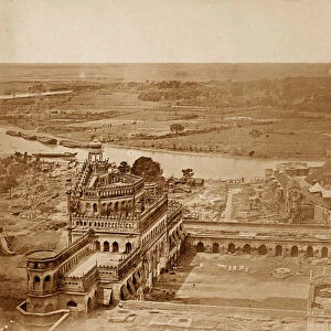Panorama of MachiBoran, Lucknow (b / w photo)