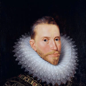 "Portrait d Albert d Autriche (1559-1621)"(Portrait of Albert VII, Archduke of Austria (1559-1621)) Peinture de Frans Pourbus le jeune (1569-1622) - Oil on wood - Dim 60x42 cm Groeningemuseum, Bruges