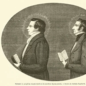 Portrait du prophete Joseph Smith et de son frere Hyram Smith (engraving)