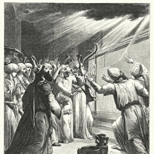 Solomon and the Priests and Levites before the Altar of Burnt Offering at the Dedication of the Temple (engraving)