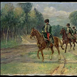 Squadron of Hussars, c. 1920 (oil on canvas)