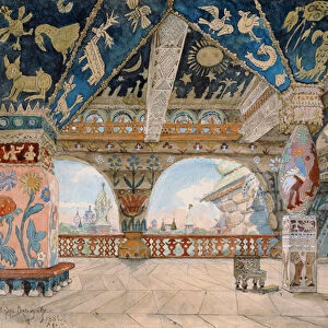 Stage design for Nikolai Rimsky-Korsakovs opera The Snow Maiden, 1883