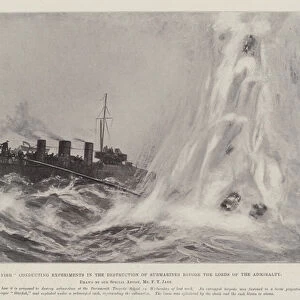 The "Star-Fish"conducting Experiments in the Destruction of Submarines before the Lords of the Admiralty (engraving)