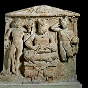 Stelae with a representation of the Gallic god Cernunnos sitting between Apollo