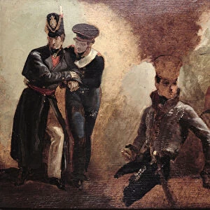 Studies of a Coldstream Guards Officer and Military Portraits, 1815 (oil on board)